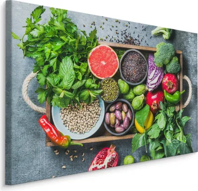 Zdjęcie produktu dla Obraz do jadalni warzywa owoce przyprawy Dekoracja nowoczesna 3D 90x60cm