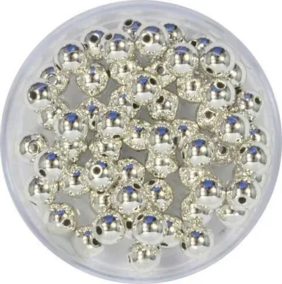 Produktbild von Metallic-Perlen silberfb, 5 mm Lochgröße 1 mm