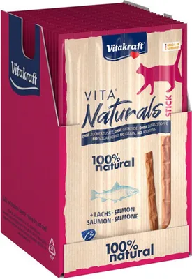 Productafbeelding van Vitakraft Vita Naturals kattenstokjes, zalm, 20 stuks x 20 gram