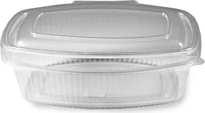 Produktbild von 125x Feinkostbecher klar mit angehängtem Deckel 1500 ml PP