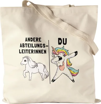 Produktbild von Andere Abteilungsleiterinnen Du Jutebeutel Stoffbeutel Canvas  Pferd Einhorn Humor Lustig Unicorn Geschenk Chefin
