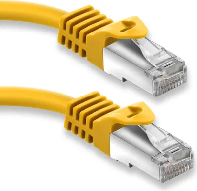 Produktbild von RJ45 Patchkabel m. CAT 7 Rohkabel PIMF gelb 7,5m