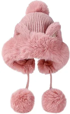 Produktbild von Peruanische Wollmütze für Damen mit weichem Füllkissen, warme gehäkelte Mütze, Schimellmütze, weiche Ohrwärmer rosa