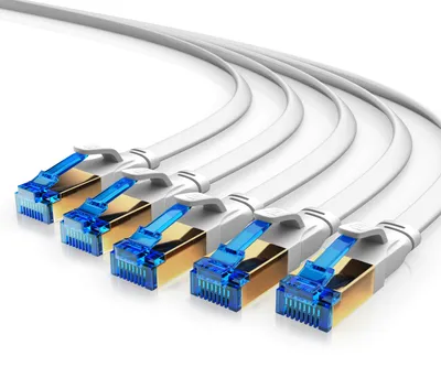 Imagen del producto de Cable Primewire de 5 metros, CAT.8, RJ-45 (Ethernet) (50 cm), cable de conexión plano CAT 8, cable de red plano Gigabit, 40 Gbit/s - 0,5m