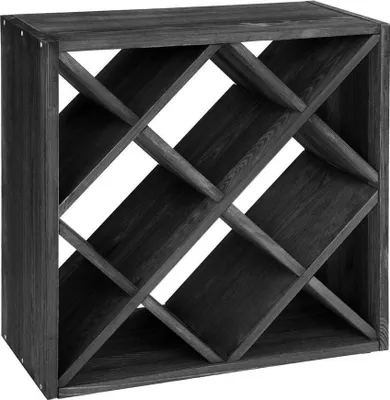 Produktbild von Weinregal 52 cm, Raute, schwarz gebeizt, Holz