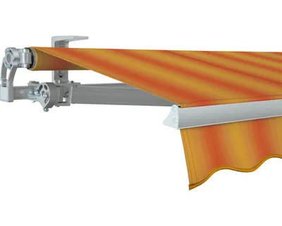 Produktbild von SOLUNA Gelenkarmmarkise Concept 3,5x2,5 Stoff Dessin 320180 Gestell Silber E6EV1 eloxiert Antrieb links inkl. Motor und