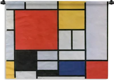Produktbild von MuchoWow® Wandteppich Wandbehang Kunst - Mondrian - Alte Meister 150x112.50 cm Tapisserie Dekoration Wandtuch - Wanddecke - Wandteppiche