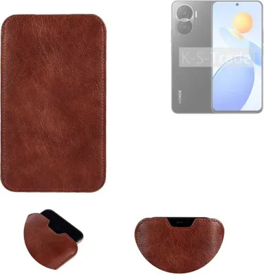 Produktbild von K-S-Trade Schutzhülle Handyhülle kompatibel mit Honor Play 7T Pro Handytasche Kunstleder Sleeve in braun