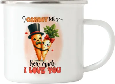 Produktbild von I Carrot Tell You How Much I Love You Karotten Liebe Emaille Tasse