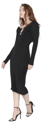 Obrázok produktu pre Trendyol Dámske úzke šaty s V-výstrihom, pletené, čierna farba, veľkosť 38