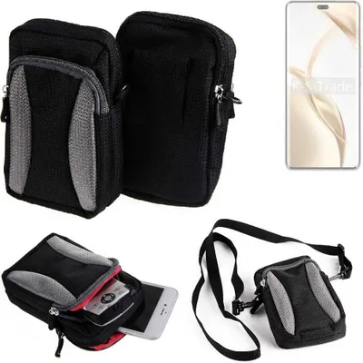Produktbild von K-S-Trade Holster Schutz Hülle kompatibel mit Honor 200 Pro Handy Hülle Gürteltasche Umhängetasche mit Zusatzfach schwarz