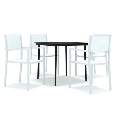 Image de vidaXL Ensemble de jardin 5 pièces blanc