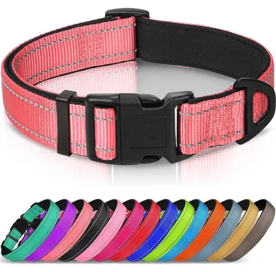 Produktbild von Hundehalsband Gepolstert Neopren Nylon Verstellbar Reflektierend M Rosa