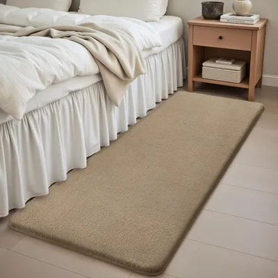 Zdjęcie produktu dla Nowoczesny dywan podłogowy do salonu, 80 x 300 cm, ciemnobrązowy