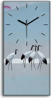 Produktbild von Wandbild Leinwand Bilder mit Uhr Geräuschlos 30x60 Malerei Tiere Vögel Kunst - schwarze Hände