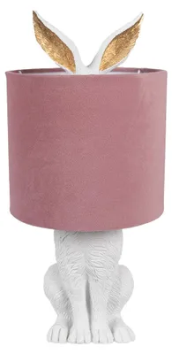 Immagine prodotto di Clayre & Eef Lampada da tavolo Coniglio Ø 20x43 cm Bianco Rosa Poliresina