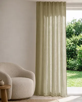 Produktbild von Gardine Noa Halbtransparent HOOMstyle 140x270cm - Kräuselband - Olivgrün