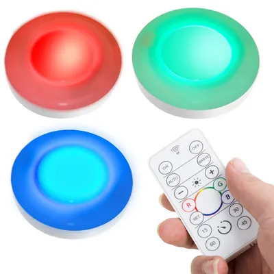 Produktbild von Northpoint 3er-Set LED Spot mit Fernbedienung batteriebetrieben, Farbwechsel & Timer für Innen/Außen