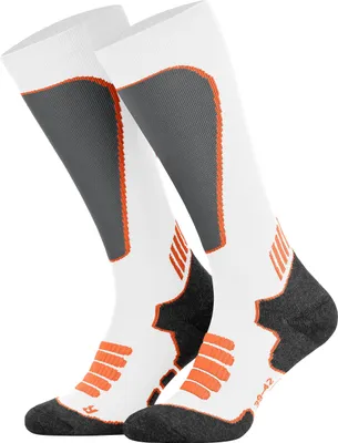 Produktbild von Tobeni Sport Kompressionsstrümpfe Lang Biking- Running- Skiing- Socken für Frauen und Männer, Farbe:Weiss, Grösse:39-42