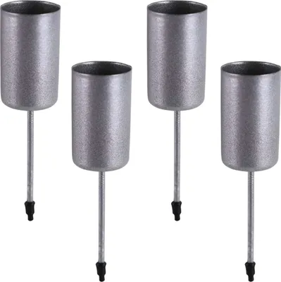 Produktbild von Metall Kerzenstecker Picks 4er Set silber Stabkerzen-Halter 2,3 cm