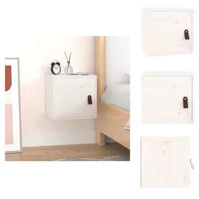 Produktbild von vidaXL Wandschrank Weiß 31,5x30x30 cm Massivholz Kiefer - Wandregale