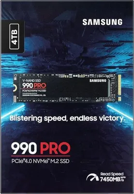 Produktbild von Samsung Ssd 990 Pro 4Tb Nvme M.2 (2280) Pcie 4.0 7450Mb/S 6900Mb/S