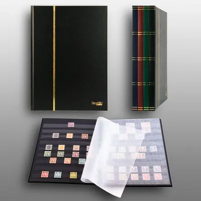 Produktbild von Prophila Collection 16 Schwarze Seiten A4 Briefmarken-Einsteckbuch schwarz