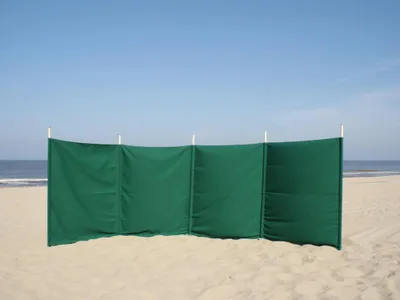 Produktbild von Strandwindschutz 5 m, einfarbig grün, Polyacryl-Windschutz – 5 m Camping-Windschutz