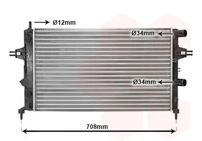 Produktbild von VAN WEZEL 37002255 Kühler Wasserkühler Motorkühler für OPEL Astra G CC (T98) Astra G Caravan (T98) Astra G Limousine (T98)