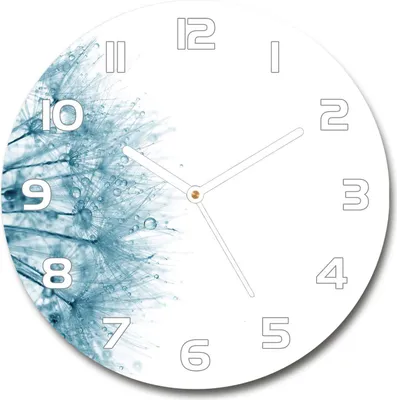Produktbild von Wanduhr aus Glas 30fi Glasbild Glasuhr Gehärtetes Glas - weisse-zeiger - Dandelion