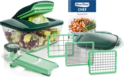 Produktbild von Nicer Dicer Chef Gemüseschneider Gemüsehobel 10.tlg, Küche Helfer als Zwiebelschneider, Salatschneider, Würfelschneider Pommesschneider