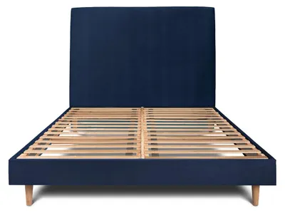 Produktbild von Bett mit gepolstertem Kopfteil – Samtstoff - 200 x 200 cm