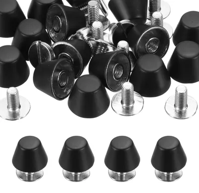 Nieten 10 mm, 15 Sets, Handtaschenfüße, matt schwarz