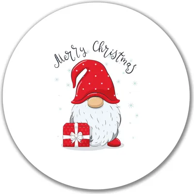 Produktbild von Huuraa Aufkleber Merry Christmas Wichtel 10cm rund Sticker Geschenkidee