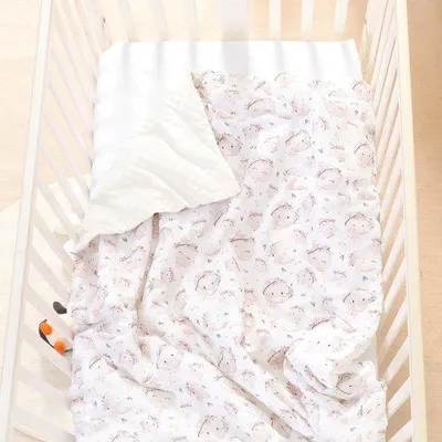Produktbild von Famanu Babydecke Baumwolle – 75 x 100 cm in 10 Farben – Wendedecke für Kinder