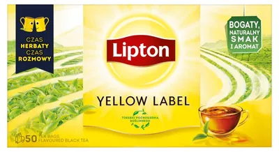 Produktbild von Lipton Yellow Label Schwarzer Tee 100 g, 50 Teebeutel, natürliches Aroma