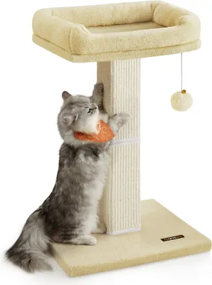 Produktbild von Feandrea, Kratzbaum, Katzenbaum, Kratzsäule mit geflochtenem Sisal, 71 cm beige