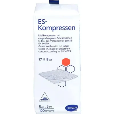 Zdjęcie produktu dla Es-Kompresy niesterylne 5x5 cm 8-krotne 100 szt