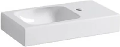 Produktbild von Geberit Handwaschbecken iCon 530 x 310 mm, ohne Überlauf, mit Hahnloch weiß Ablagefläche links