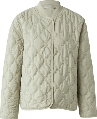 Produktbild von Comma Damen Wattierte Wendejacke mit Zwiebelstepp aus Chenille Garn Grün Größe S