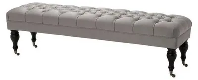 Produktbild von Casa Padrino Luxus Sitzhocker Chesterfield Grau Hocker - Möbel Schlafzimmer Wohnzimmer - Luxus Kollektion
