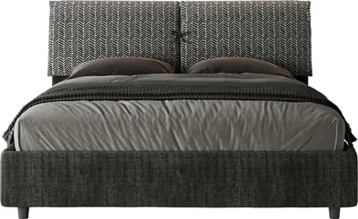 Produktbild von ITYHOME - Gepolstertes Bett mit Bettkasten 160x210 mit Stoffbezug Aragona 8 Blau Mados