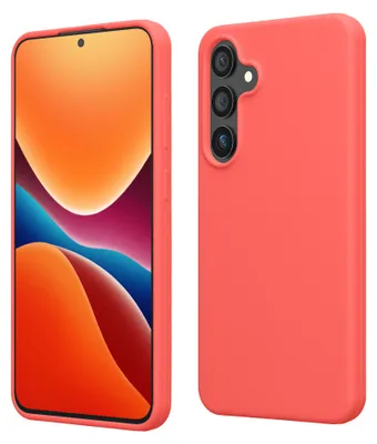 Produktbild von kwmobile Handyhülle für Samsung Galaxy S24 Hülle - Case Silikon - Kabelloses Laden - Schutzhülle Cover in Neon Koralle