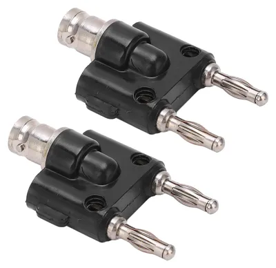 Produktbild von 2 Stück J.20022 4mm Bananenstecker BNC-Buchse auf zweireihigen Bananenstecker-Adapter