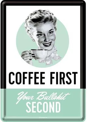 Produktbild von Nostalgic-Art - Blechpostkarte - Say it 50's - Coffee First