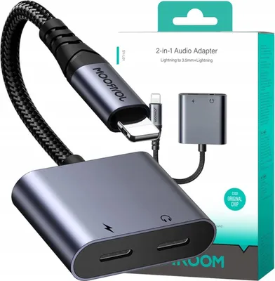 Image de JOYROOM 2-in-1 Audio adapter Joyroom SY-L02 Lightning to Double Lightning (black)