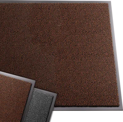Image de Tapis d'entrée antidérapant VOUNOT®, tapis anti-salissures, tapis de couloir fin, marron-noir, 90 x 120 cm