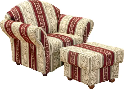 Produktbild von Max Winzer Sessel + Hocker Corona - Chenille rot - Maße:  x 81 x 85 cm