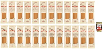 Produktbild von Rummo Pasta Bucatini N° 6, Pasta Lenta Lavorazione Teigwaren, Hartweizengrieß Pasta Italienische Nudeln, 24x 500g + Italian Gourmet polpa 400g