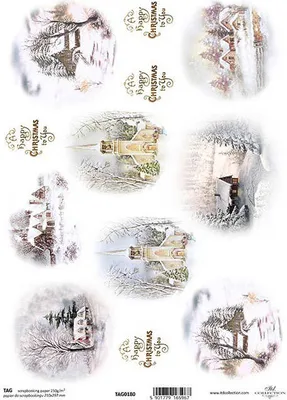 Produktbild von ITD COLLECTION 21x29cm A4 einseitig Scrapbooking Craft Papier 250g - TAG0180 Winteransichten